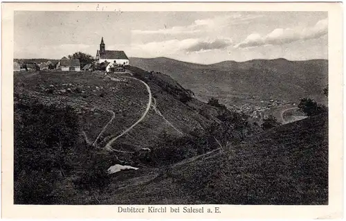 Tschechien, Salesl Elbe, Dubitzer Kirchl, 1927 gebr. sw-AK 