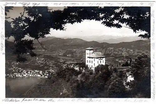 Schweiz, Lugano, Monte Bré, Hotel Kulm, 1927 nach Dänemark gebr. sw-AK 