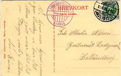 Dänemark 1909, Sonder Stempel Aarhus Landsudstill. auf Ausstellungs AK m. 5 öre