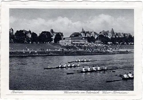 Bremen, Weserpartie m. Sportbooten, 1939 n. Finnland gebr. sw-AK