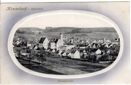 Krumbach i. Schwaben, 1910 gebr. Präge-AK