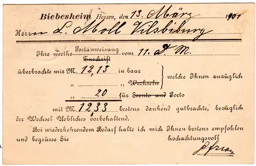 DR, Firmen-Brief u. -Karte G.F. Nau v. BIEBISHEIM Hessen n. Vilsbiburg. 