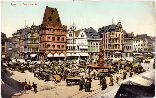 Trier, Hauptmarkt, ungebr. Farb-AK