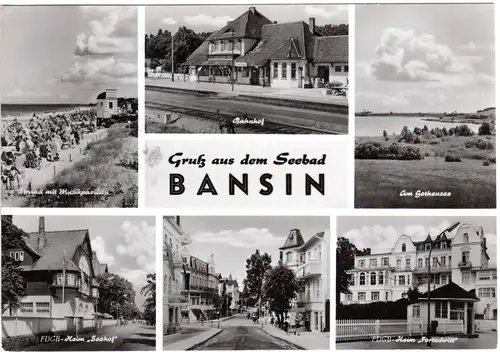 Gruss aus dem Seebad BANSIN m. Bahnhof, 1966 gebr. sw-AK