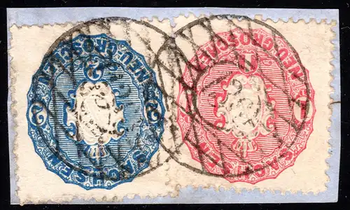 Sachsen, 1+2 NGr. auf Briefstück m. Nr.-Stpl. 136 GEYER