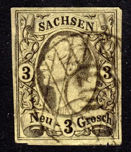 Sachsen, 3 NGr. m. klarem Nr.-Stpl. 103 SCHÖNHEYDA