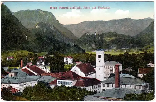 Bad Reichenhall, 1913 m. Bayern K.B. Bahnpost R-Fr(eilassing) gebr. Farb-AK
