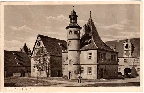 Rothenburg, 1917 per Feldpost m. Bayern K.B. Bahnpost R-Steinach gebr. sw-AK