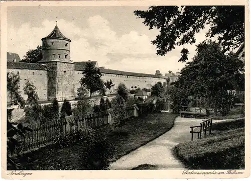 Nördlingen, 1931 m. Landpost Stpl. Kleinerdlingen gebr. sw-AK