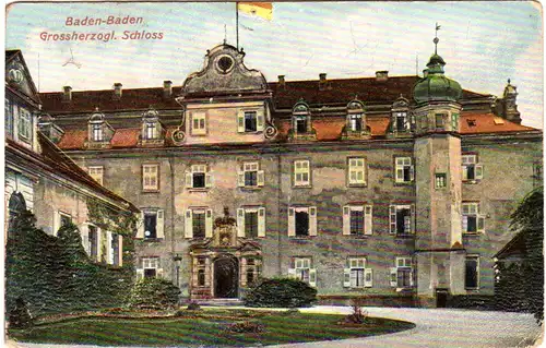 Baden-Baden, Grossherzogl. Schloss, ungebr. Präge Farb-AK
