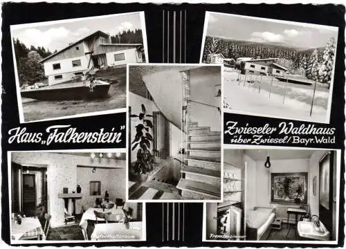 BRD 1962, Landpost Stpl. 8859 Zwieslerwaldhaus auf AK Haus Falkenstein