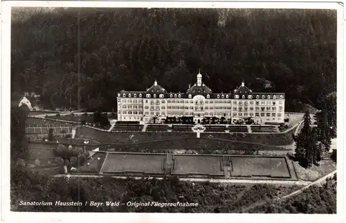 Sanatorium Hausstein im Bayr. Wald, 1941 gebr. Fliegeraufnahme sw-AK