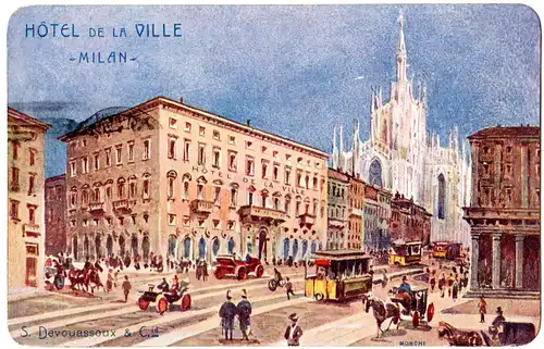 Italien 1906, Hotel De La Ville, AK m. 10 C. u. Sonderstpl. Esposizione Milano