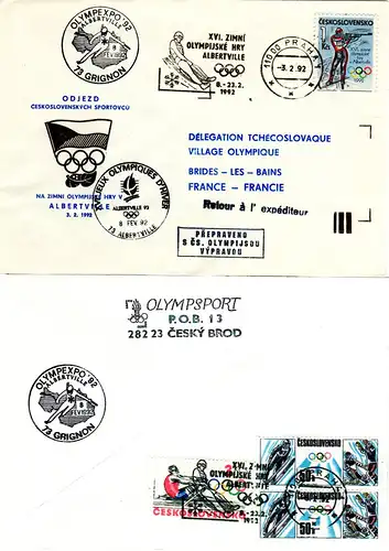 Olympische Spiele 1992, Brief and die Tschechoslowakei Delegation in Olymp. Dorf