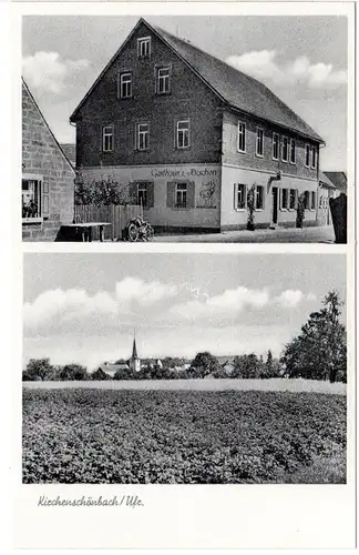 Kirchenschönbach Ufr. m. Gasthaus zum Hirschen, ungebr. sw-AK