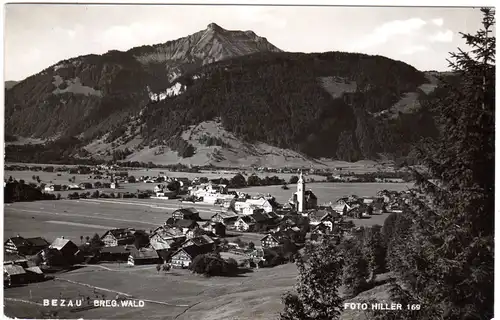 Österreich, Bezau, Gesamtansicht, 1956 gebr. sw-AK