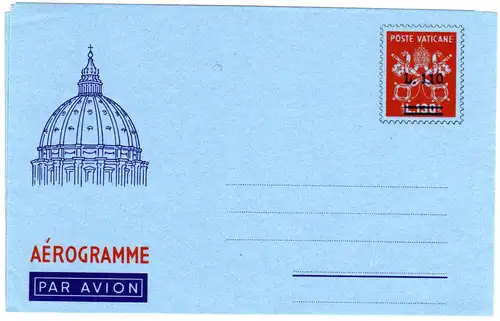Vatikan, ungebr. 110/130 L. Aerogramm Ganzsache