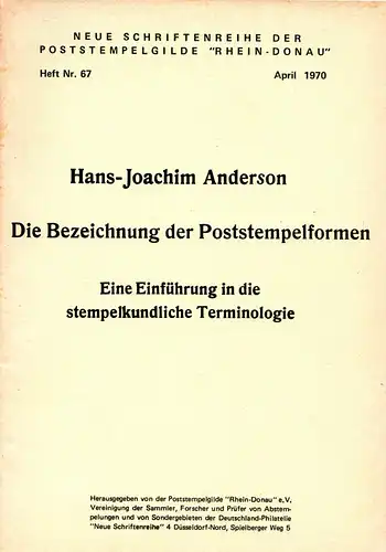 Anderson, Die Bezeichnung der Poststempelformen, 41 S.