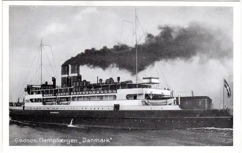 Dänemark, Gedser Dampfschiff Fähre Danmark, ungebr. sw-AK 