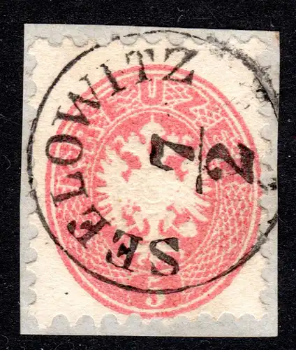 Österreich 5 Kr. auf Briefstück m. klarem Mähren-K1 SEELOWITZ