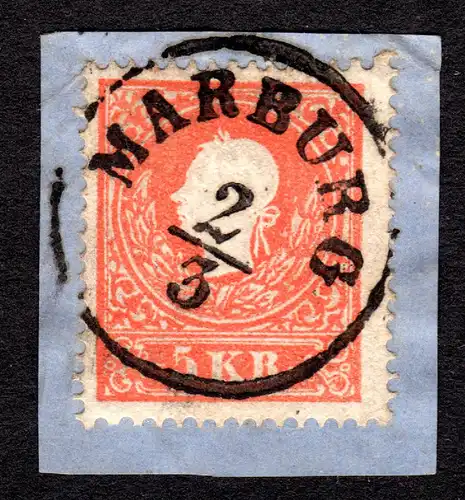 Österreich, Briefstück m. 5 Kr. u. klarem K1 MARURG