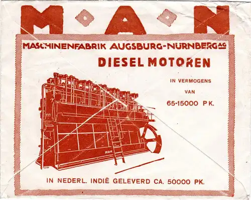 NL Indien 1930, 5+20 C. auf illustriertem MAN Reklame Umschlag v. Soerabaja