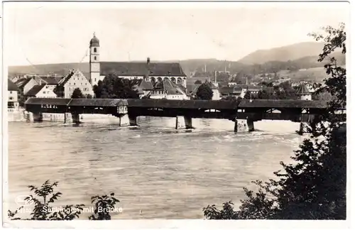 Säckingen m. Brücke, 1928 gebr. Foto-AK