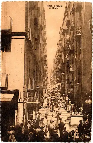 Italien, Napoli-Gradoni di Chiaia, gebr. sw-AK