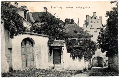 Freising, Untere Domberggasse, 1907 gebr. sw-AK