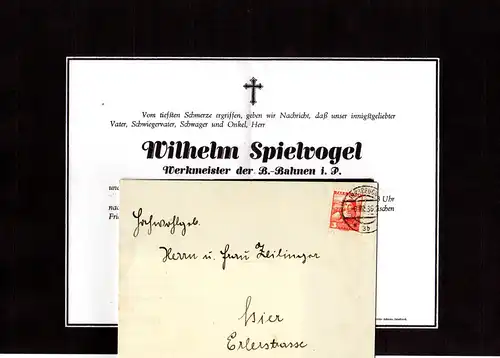 Österreich 1953, 30 G. auf Falt Trauerbrief v. St. Pölten
