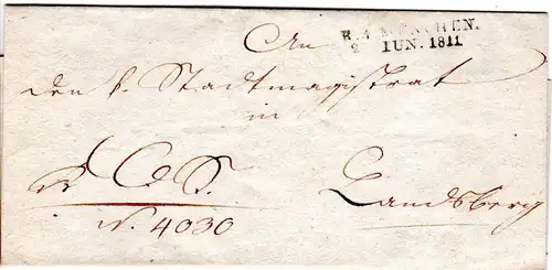 Bayern 1811, L2 R.4 MÜNCHEN auf Dienst Brief n. Landsberg