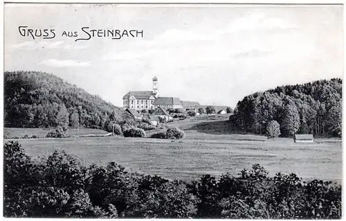Bayern, Gruss aus Steinbach, 1911 gebr. sw-AK