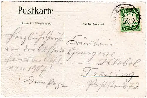 Absolvia Freising 1907,  Studentica-AK m. vielen Unterschriften