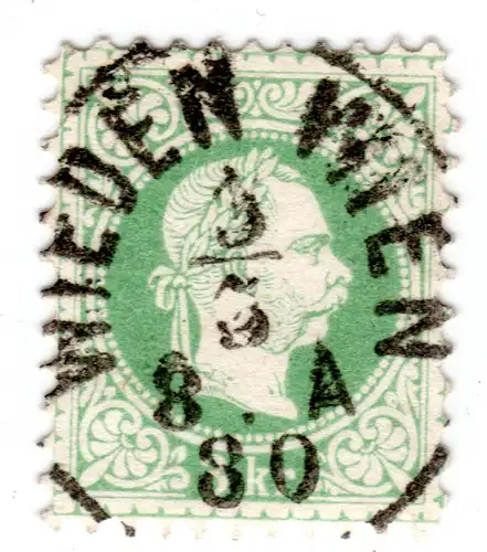 Österreich, 3 Kr. Linienzähnung m. zentr. Stpl. WIEDEN WIEN