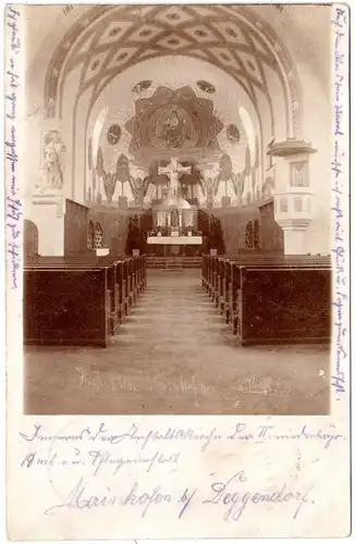 Mainkofen b. Deggendorf, Hochaltar, 1912 gebr. Foto-AK