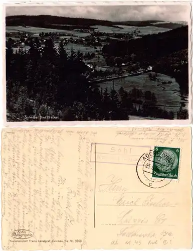 DR 1936, Landpost Stpl. SOHL über Adorf (Vogtland) auf sw-AK m. 6 Pf.