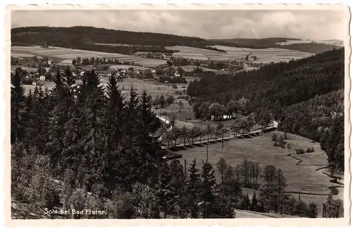 DR 1936, Landpost Stpl. SOHL über Adorf (Vogtland) auf sw-AK m. 6 Pf.