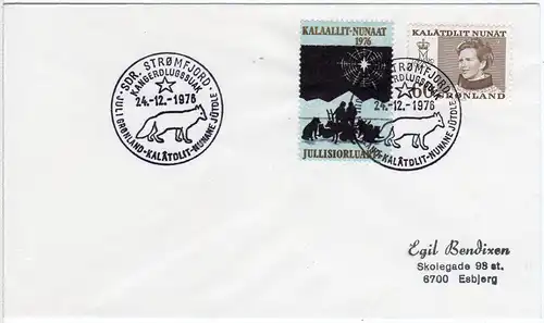 Grönland 1976, JUl Marke+60 öre auf Brief m. Weihnachten Sonderstempel 