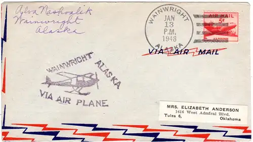 USA 1948, Wainwright Alaska Flight cover with 5 C.