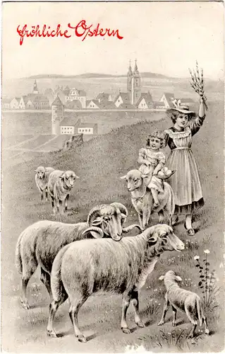 Bayern 1910, Posthilfstelle NIEDERACHDORF Taxe Pondorf a. Donau auf Oster-AK