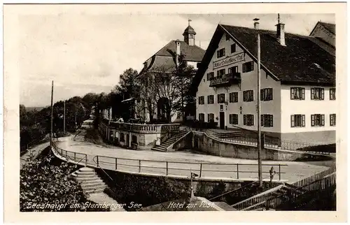 Seeshaupt am Starnberger See, Hotel zur Post, ungebr. sw-AK
