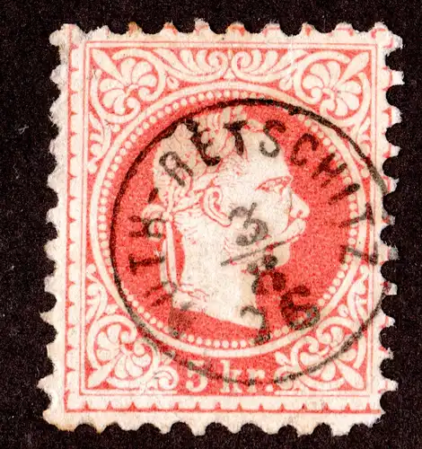 Österreich, 5 Kr. m. zentr. Böhmen-Fingerhutstpl. ROTH-RETSCHITZ