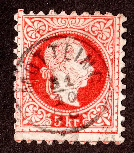 Österreich, 5 Kr. m. zentr. Krain-Fingerhutstpl. MÖTTLING (Metlika)