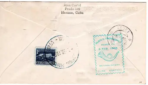 Cuba 1952, 2+5 C. José Maceo auf FDC