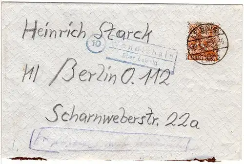 1948, Landpost Stpl. WENDISHAIN über Leisnig auf Brief m. 24 Pf.
