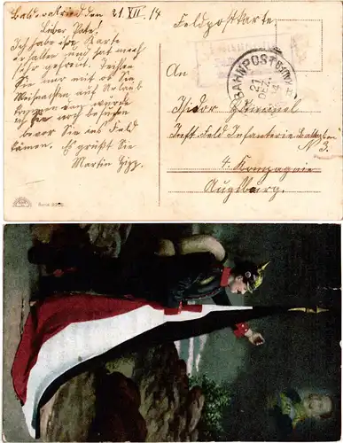 Bayern 1914, Posthilfstelle BALTERATSRIED Taxe Sulzschneid auf FP-Karte m. 5 Pf.