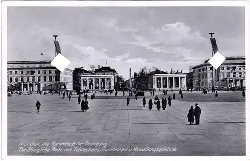 München, Kgl. Platz m. Führerhaus etc. gebr. sw-AK