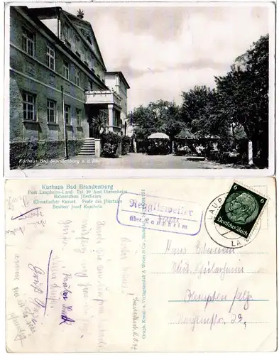 DR 1937, Landpost Stpl. REGGLISWEILER über Laupheim auf sw-AK m. 6 Pf.