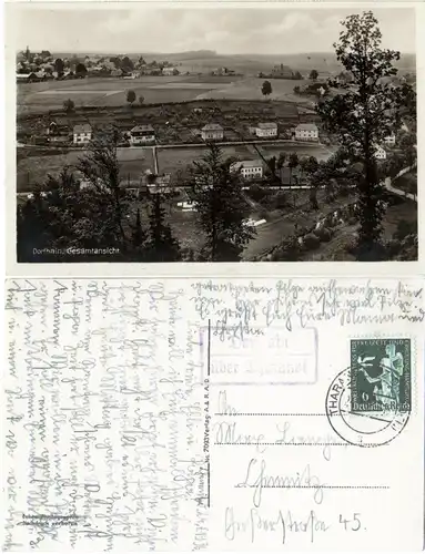 DR 1936, Landpost Stpl. DORFHAIN über Tharandt auf sw-AK m. 6 Pf.