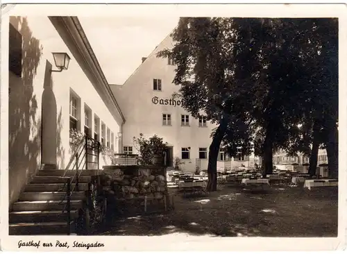 Steingaden, Gasthof zur Post, 1947 gebr. sw-AK